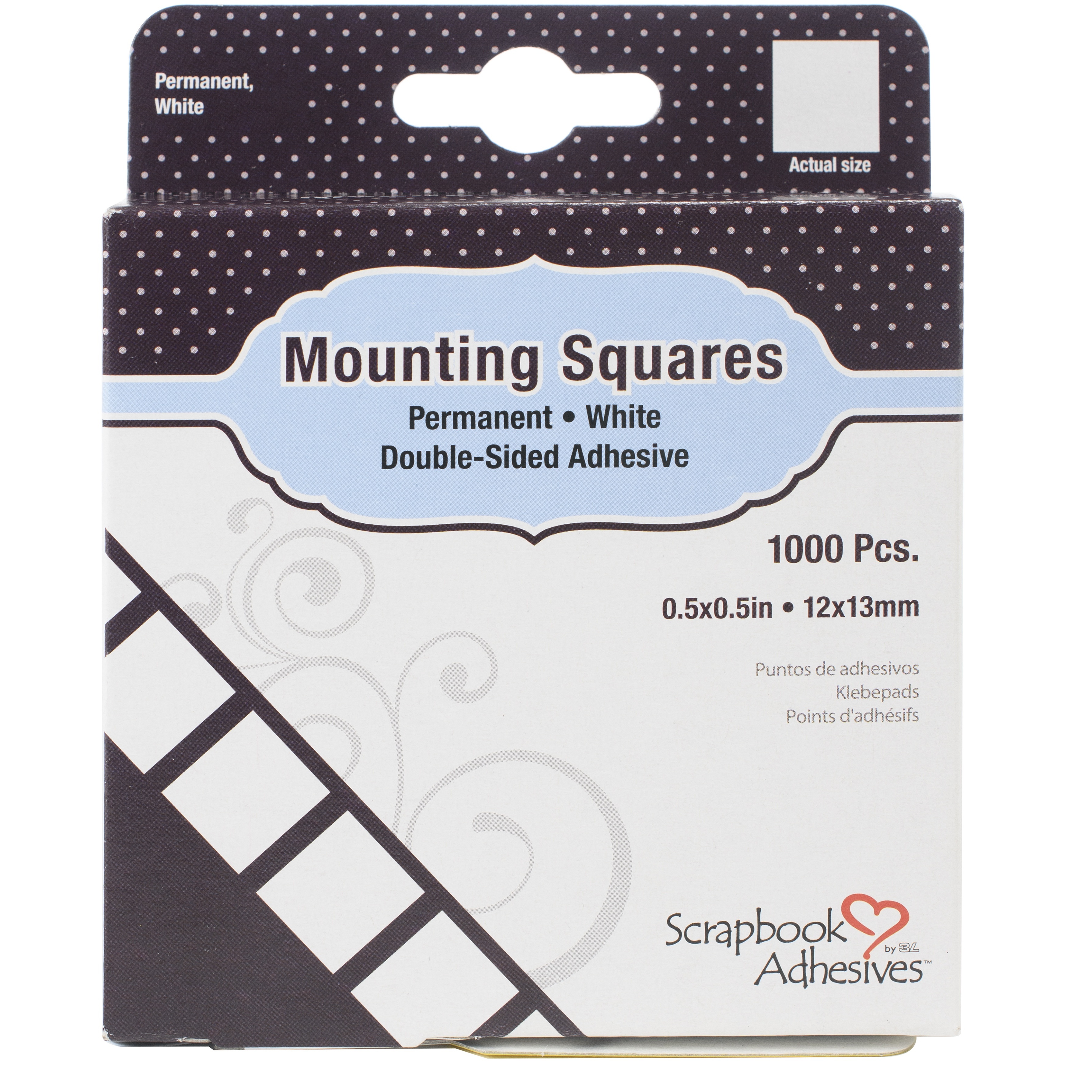 Scrapbook Adhesives By 3L® White Permanent Mounting Squares, 1000ct.